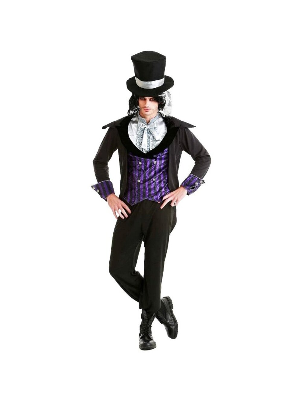 Hauntlook Men's Dark Mad Hatter Costume Large Goth Cosplay Halloween Alice